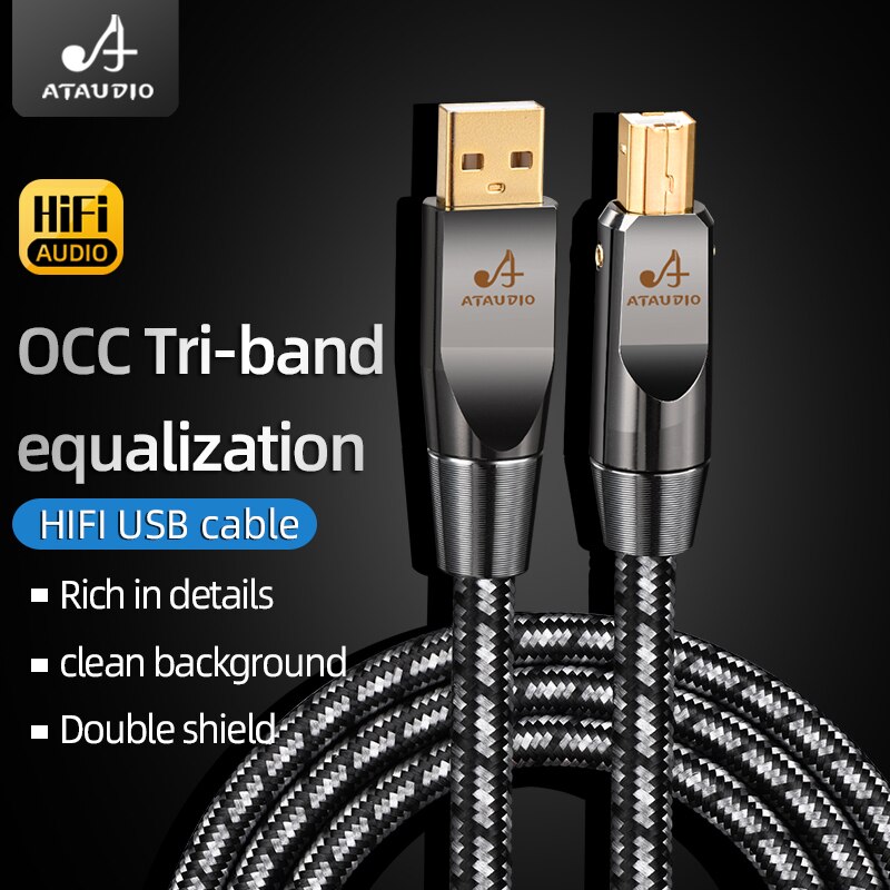 Ataudio Hifi Cáp USB loại USB A đến B âm thanh USB OTG Loại B Cáp cho PC di động DAC