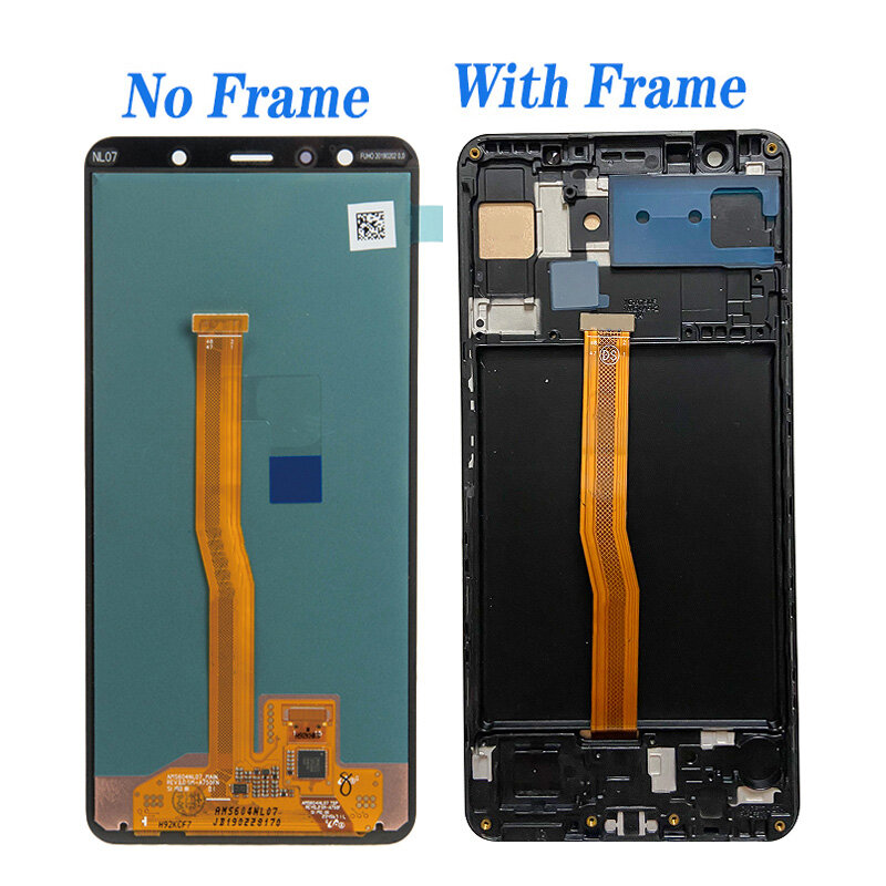 Với khung màn hình LCD cho Samsung thiên hà A7 2018 A750 Màn hình LCD Bộ linh kiện số của màn hình cảm ứng thay thế 100% thử nghiệm tốt