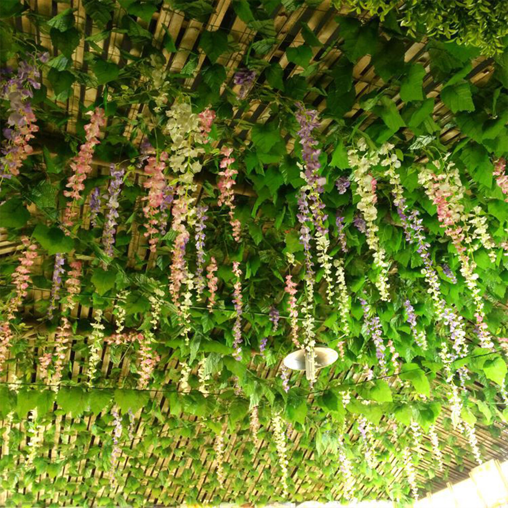 220cm artificial plant artificial rattan plastic artificial green leaf for home decoration