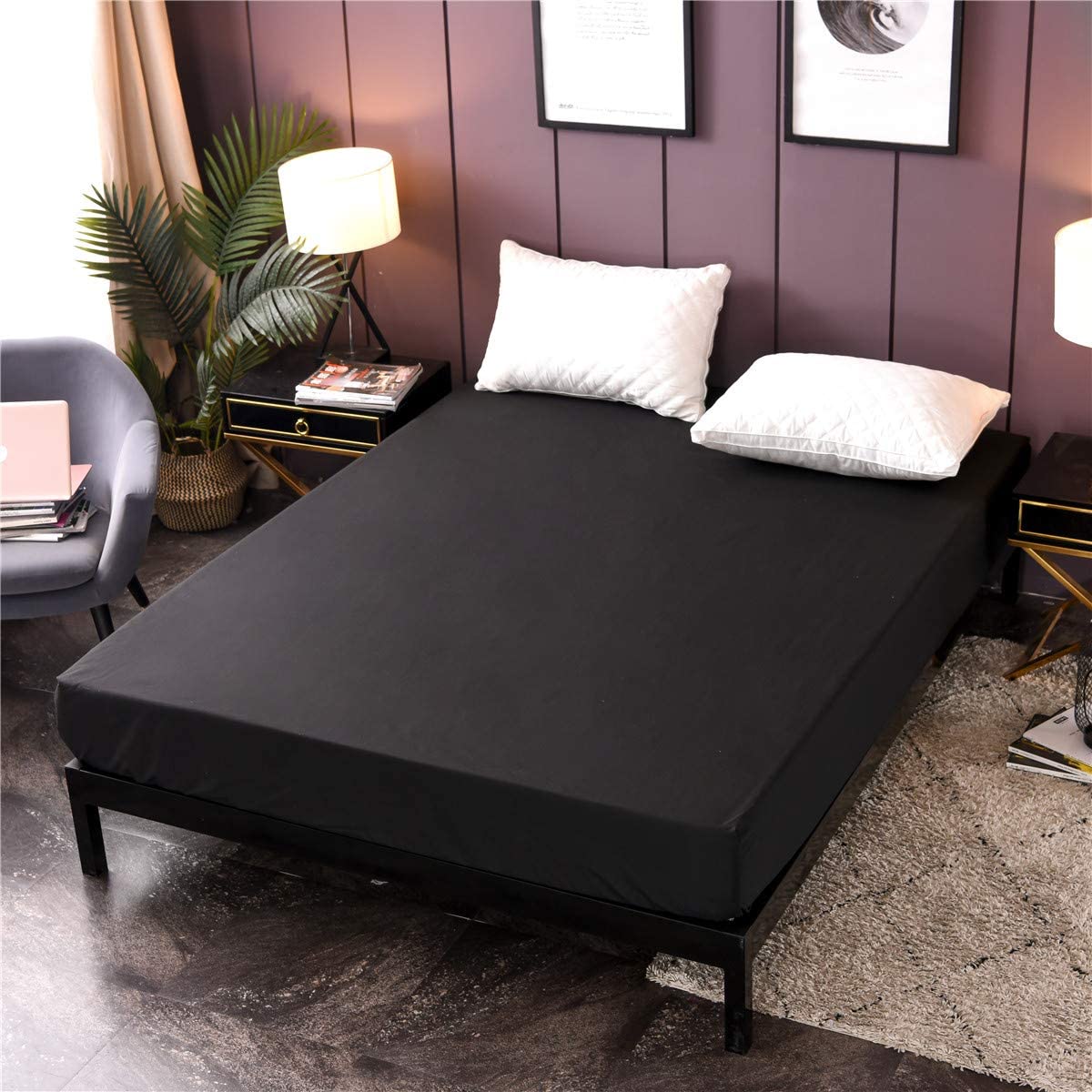 Premium Quality Waterproof Mattress Protector Bed Cover Waterproof Bed Sheet / Mattress Protector Pad Fitted Sheet / Bed Linen 100% Waterproof Mattress Protector Bed Sheet Anti Mites Bed Cover For Mattress Topper Deep Pocket Polyester Bed Cover