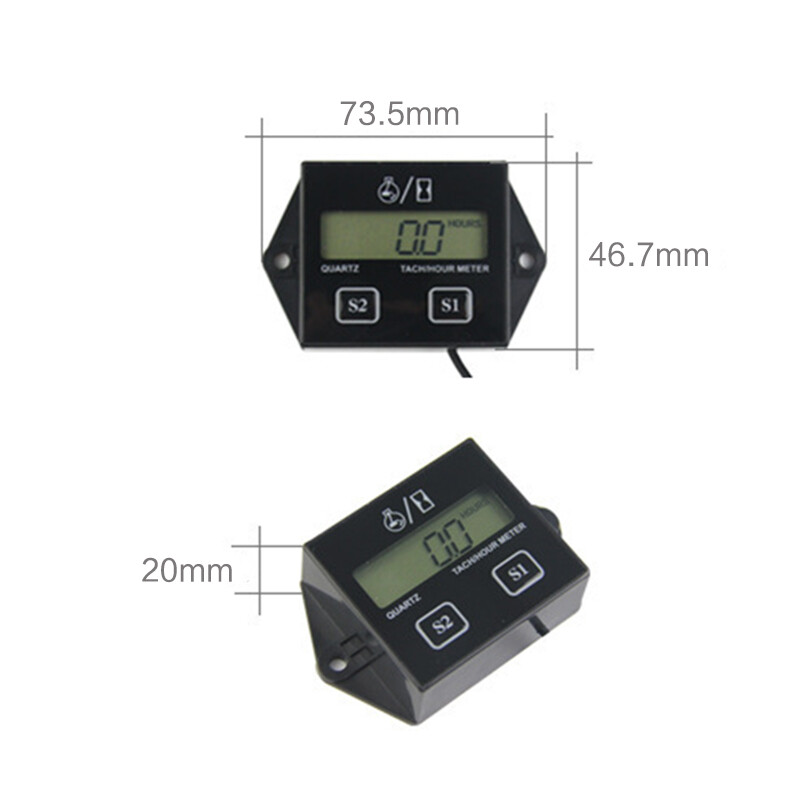 Động cơ Bộ Đo Tốc độ màn hình LCD Đồng hồ đo vòng tua máy công tơ mét RPM động cơ kỹ thuật số