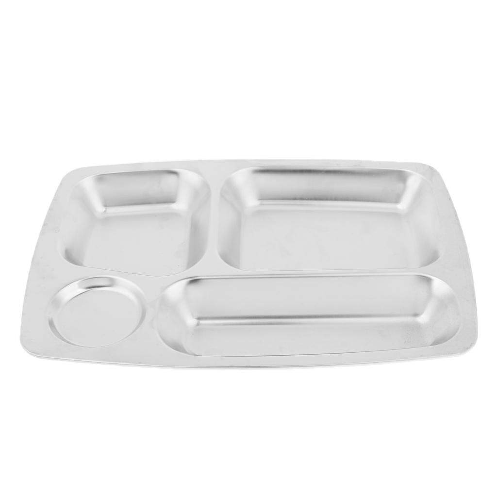 5 Compartment Sectional Stainless Steel Sectional Food Serving Tray Camping