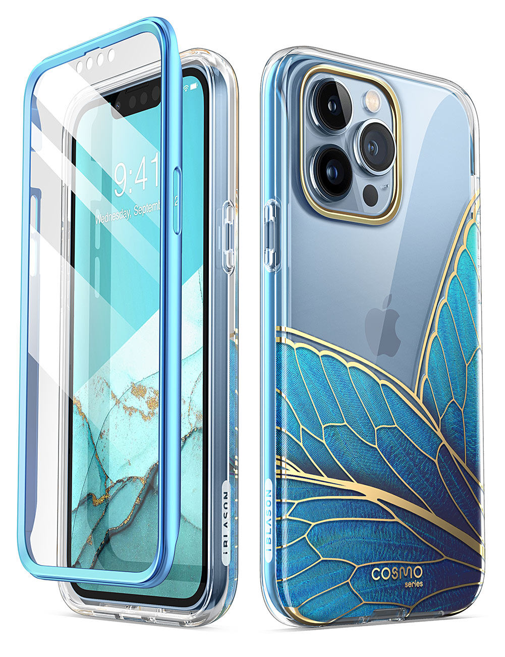 i-Blason for iPhone 13 Pro Case with Built in Screen Protector Full Body Drop Protection Slim Stylish Women Girl Shockproof Phone Case for iPhone 13 Pro Cosmo Series