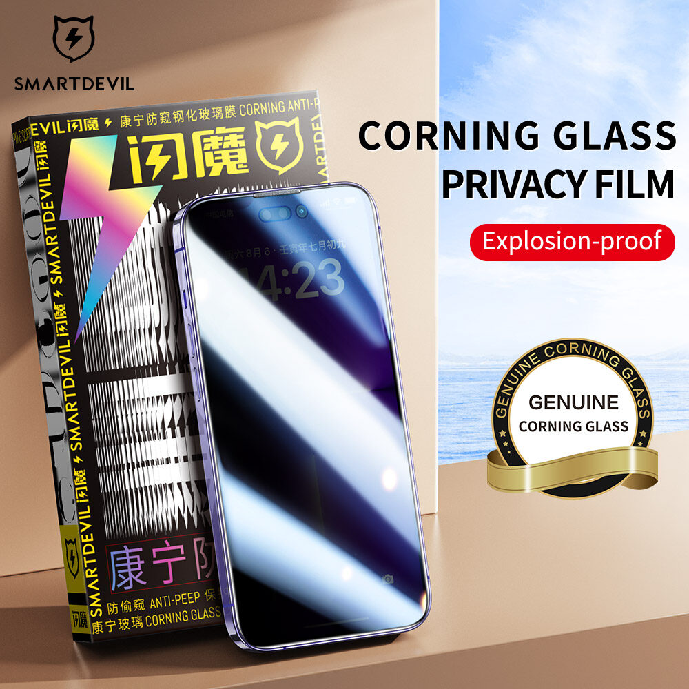 SmartDevil Corning Glass Miếng dán màn hình chống nhìn trộm Đối Với iPhone 16 Pro Max 14 Pro max iPhone 15 Pro Max 16 Plus 14 Plus 15 Plus 13 Pro max iPhone 16e che phủ toàn màn hình Tempered miếng dán film thủy tinh Chống Nhìn Trộm Chống Dấu Vân Tay