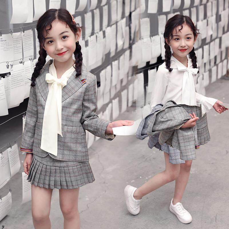 Opao Children's Fashion 3PCS（Tops+Skirt+Coat） High Quality korean skirt ...