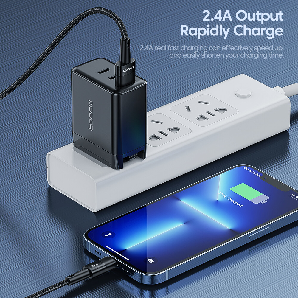Toocki Cáp Dữ Liệu Sạc Nhanh USB Lightning Và TypeC Lightning 2.4A Cho iPhone 14 13 12 Pro Max X XS XR 8 7 Plus Cáp Sạc Nhanh iPad
