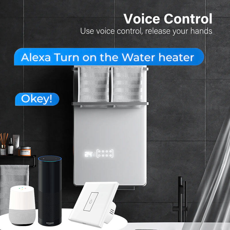 Elesky TUYA 20A Water Heater Switch Smart Wifi Touch Wall Switch Timing Remote Control Work With Goog le Home And Alexa EU/US