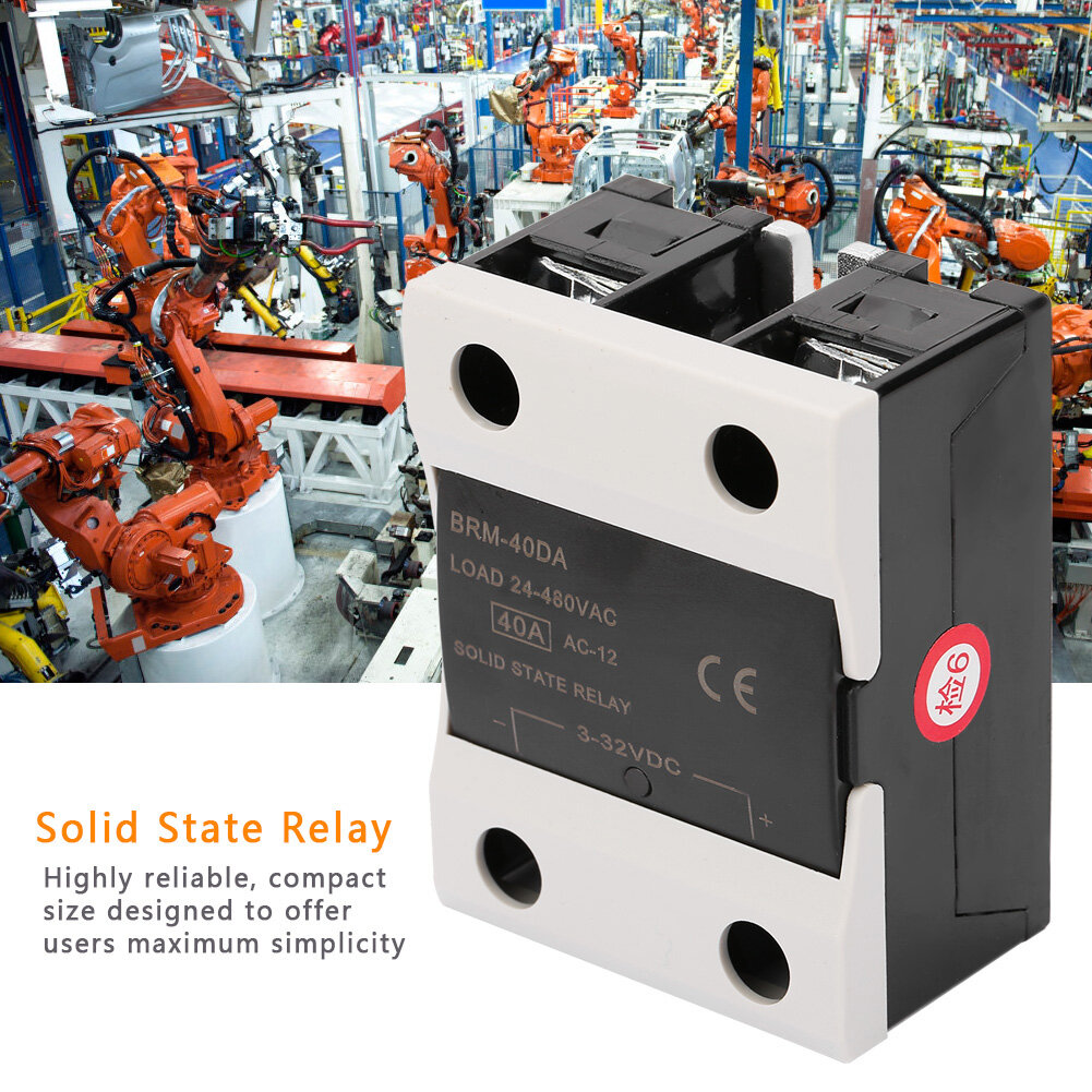 Solid state relay 40a solid state relay brm-40da load 24-480vac solid state relay for industrial automation process
