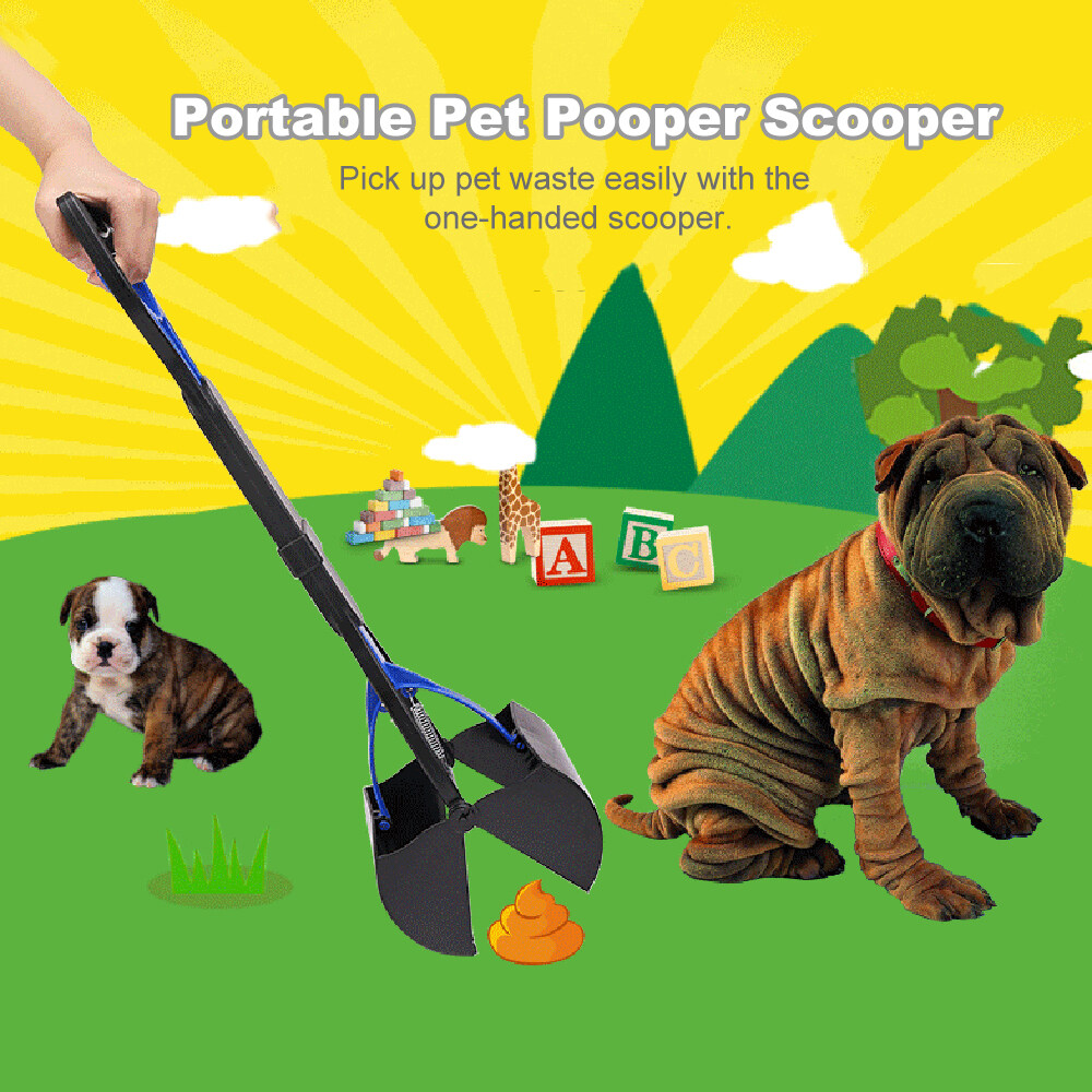 จับยาวสัตว์เลี้ยงที่ตักอุจจาระสุนัข Cat Waste Picker กราม Poop Scoop