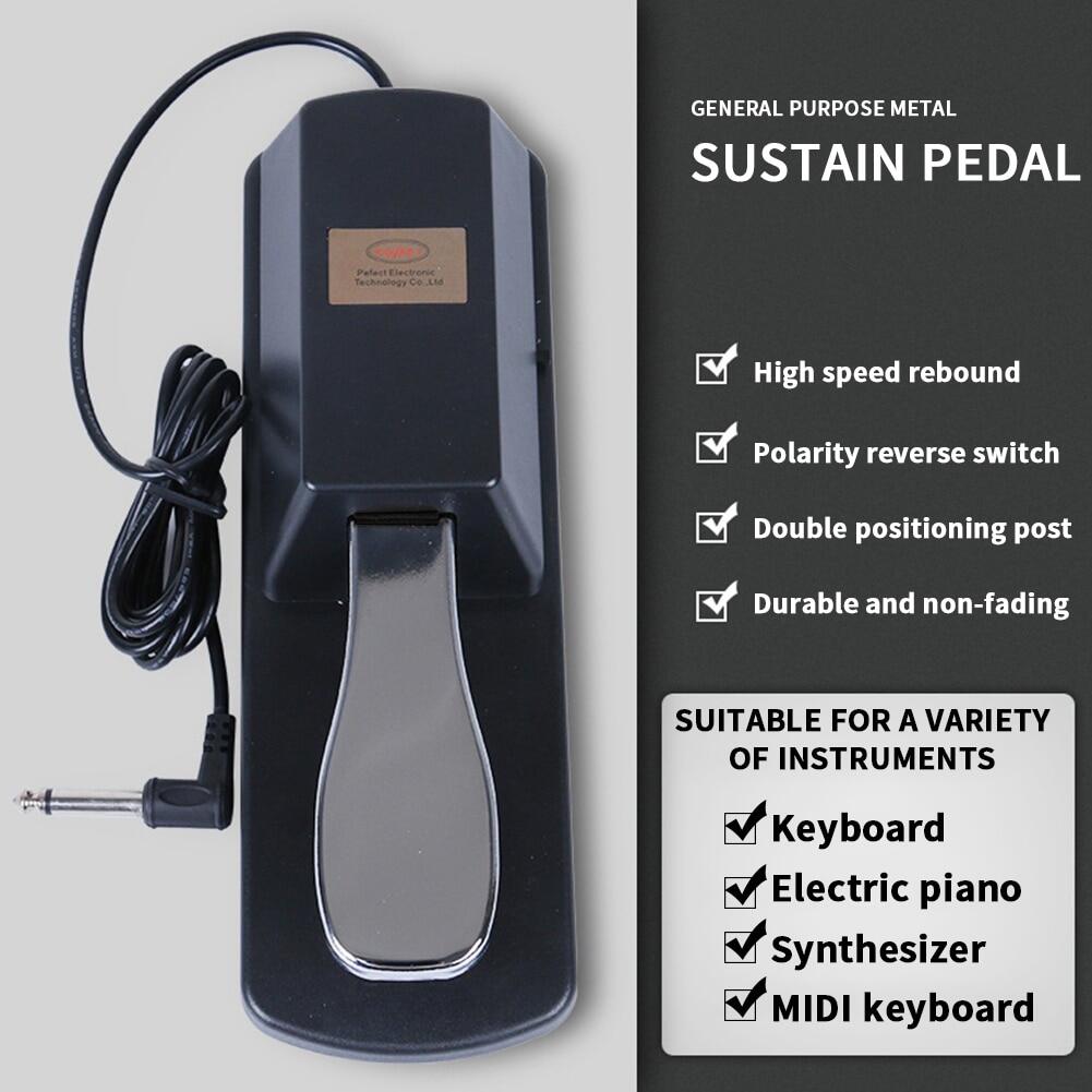 6.5Mm Hole Piano Keyboard Sustain Damper Pedal For Roland Electric Piano Electronic Keyboard Electronic Organ 1.5 M