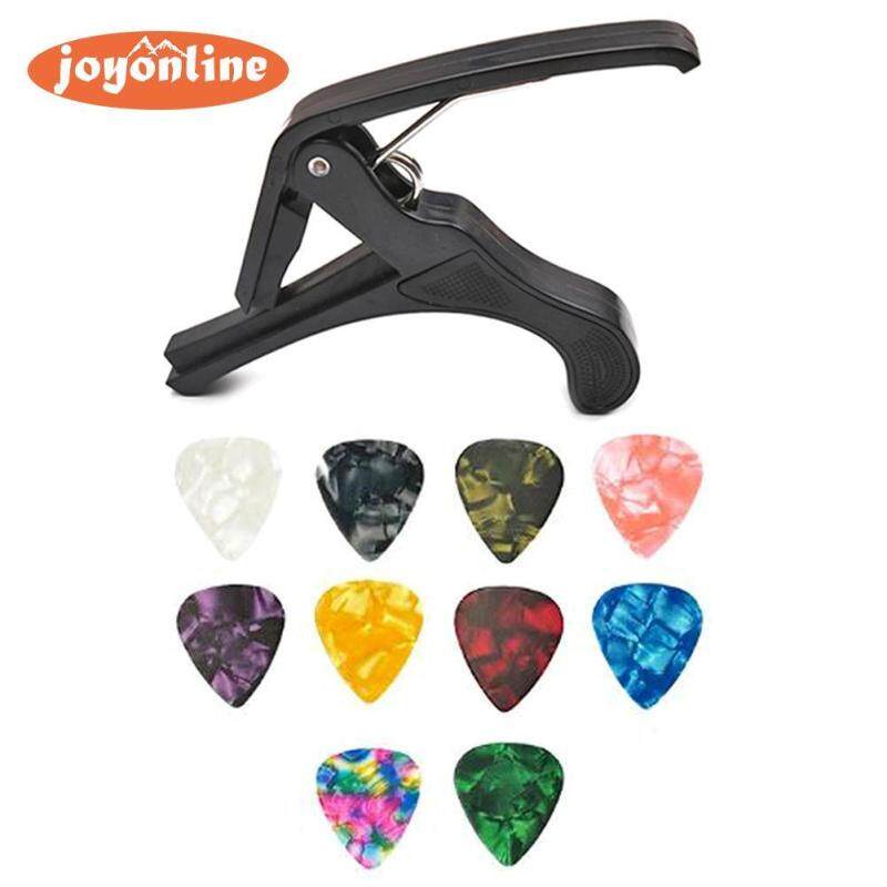Hot Sale Guitar Capo Classic Delicate Texture Plastic Guitar Capo Key Trigger+10 Picks Ukulele Bass Quick Change Tuning Clamp Malaysia