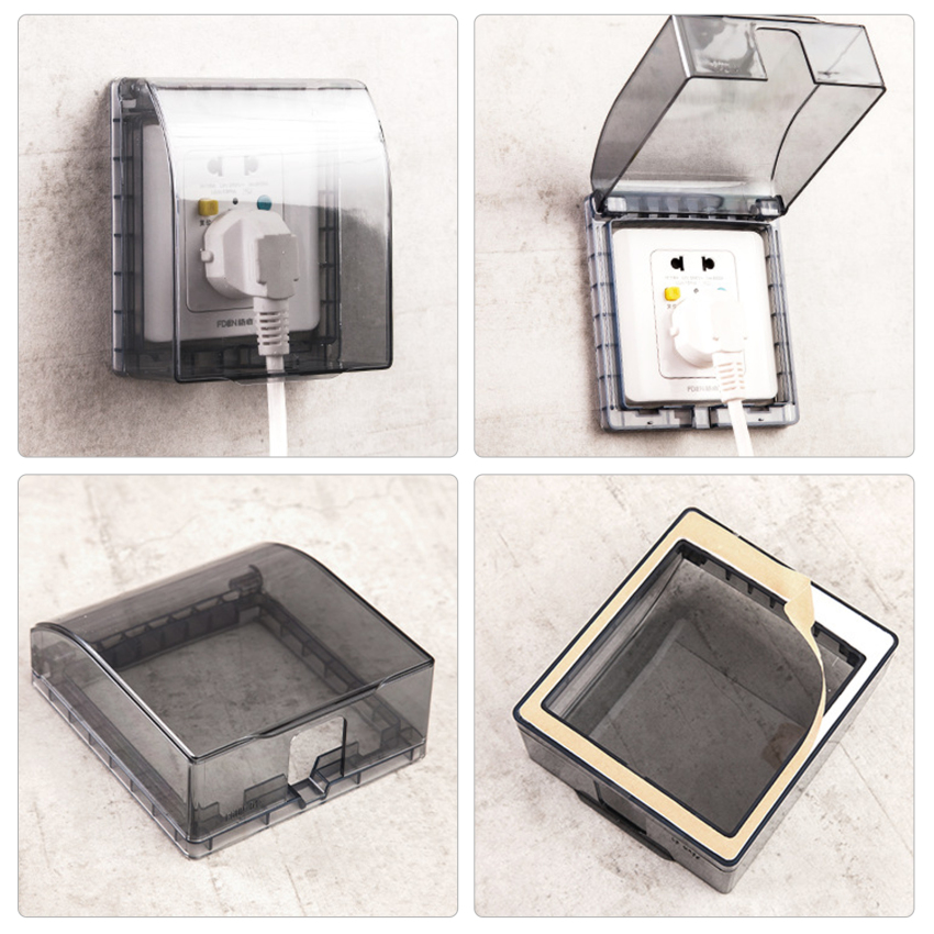 Wall Socket Switch Protective Case Power Dust Cover Rectangle Waterproof Cover