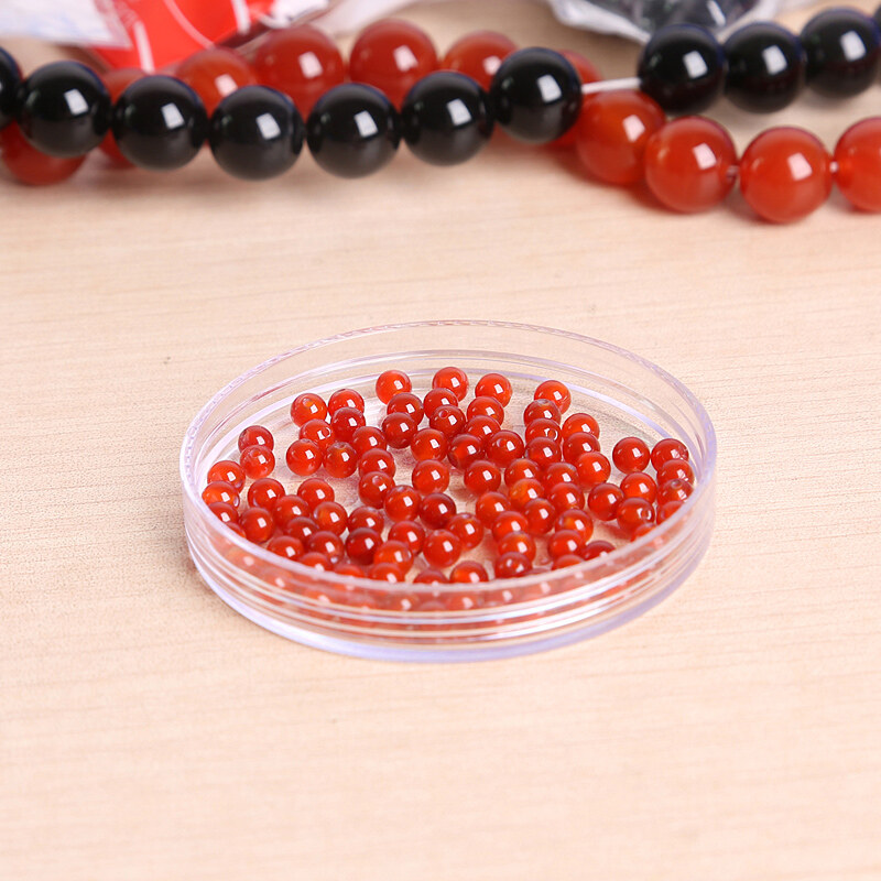 3/4/6/8/10/12mm AA Quality Smooth Round Ball Black Red Onyx Beads Natural Gem Stone Beads for Jewelry Making DIY Bracelet Necklace