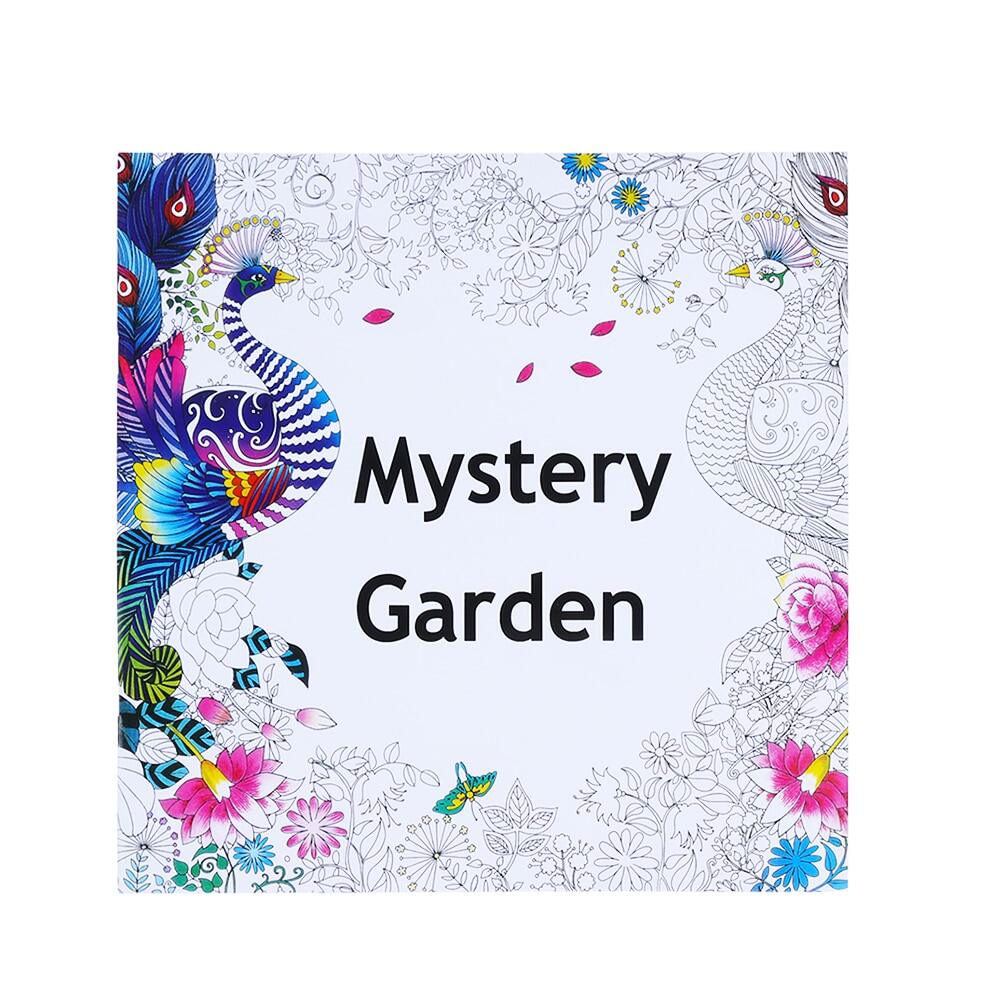 1Pc Mystery Garden Fun Designs ความเครียดบรรเทาสมุดภาพระบายสี Mandalas สัตว์บรรเทาความเครียดสำหรับเด็กการทาสีแบบผู้ใหญ่สมุดภาพระบายสี25*25ซม.