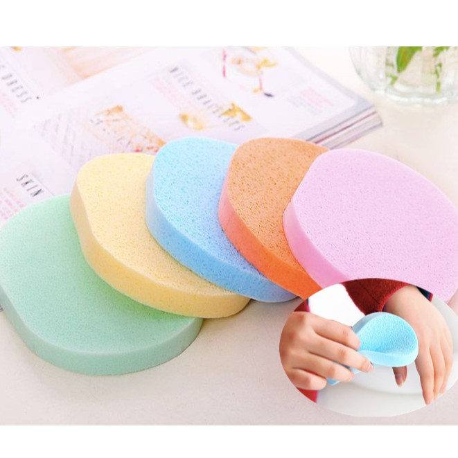 Miếng bọt biển rửa mặt/ tẩy trang cá nhân dày 1cm l021