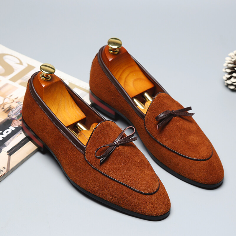 Men's Loafers Shoes Suede Leather Penny Loafer Slip On Brown Black Man Casual Shoe Office Wedding Dress Summer Shoes Size 37-48 YCLIHAO