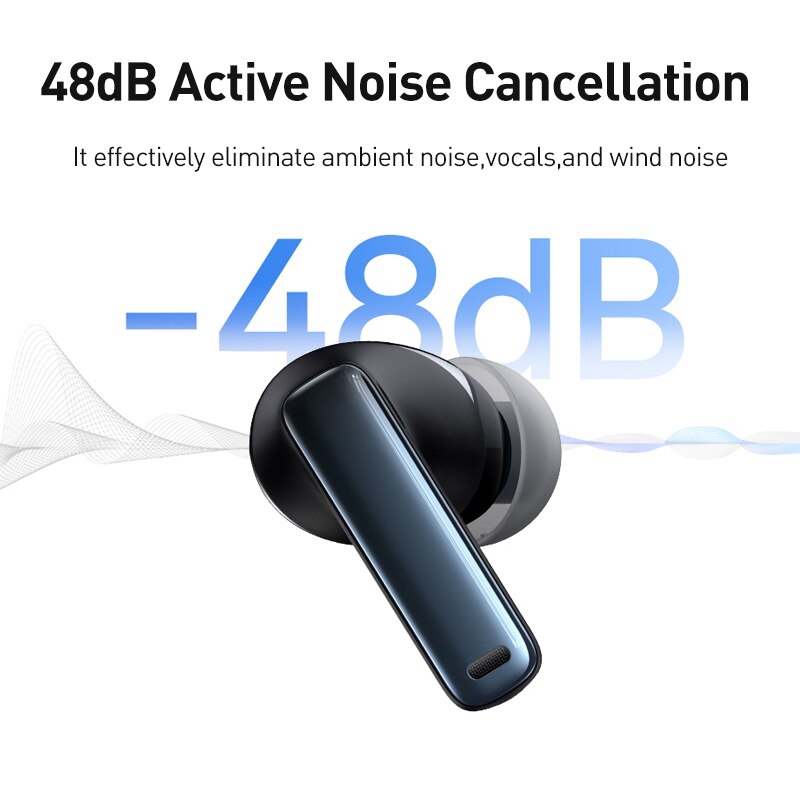 Baseus M2s ANC Tai Nghe Bluetooth 5.3 khử tiếng ồn chủ động 48dB 4-Mic độ trễ thấp Điện Thoại Earbuds Tai nghe không dây thật