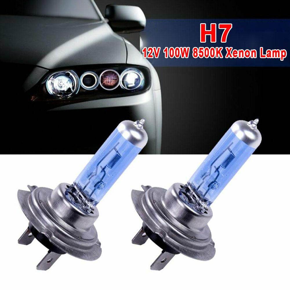 White H7 Xenon Lamp Halogen Headlight DRL Bulbs DC 12V 100W 8500K Replace Parts