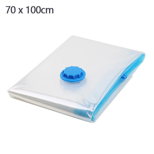 Konco Vacuum Bag For Clothes Storage Bag With Valve Transparent Border Foldable Compressed Organizer Space Saving Seal Packet 1 piece