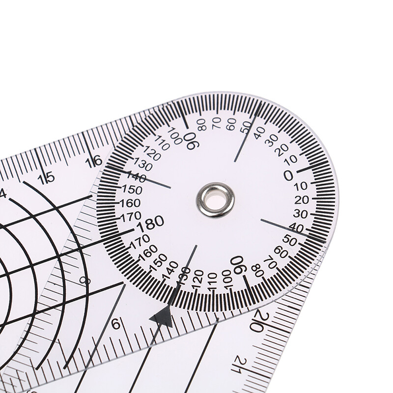 HUALI02 1PC Multi-Ruler Goniometer Angle Medical Spinal Ruler 360 Degree Measuring Tool