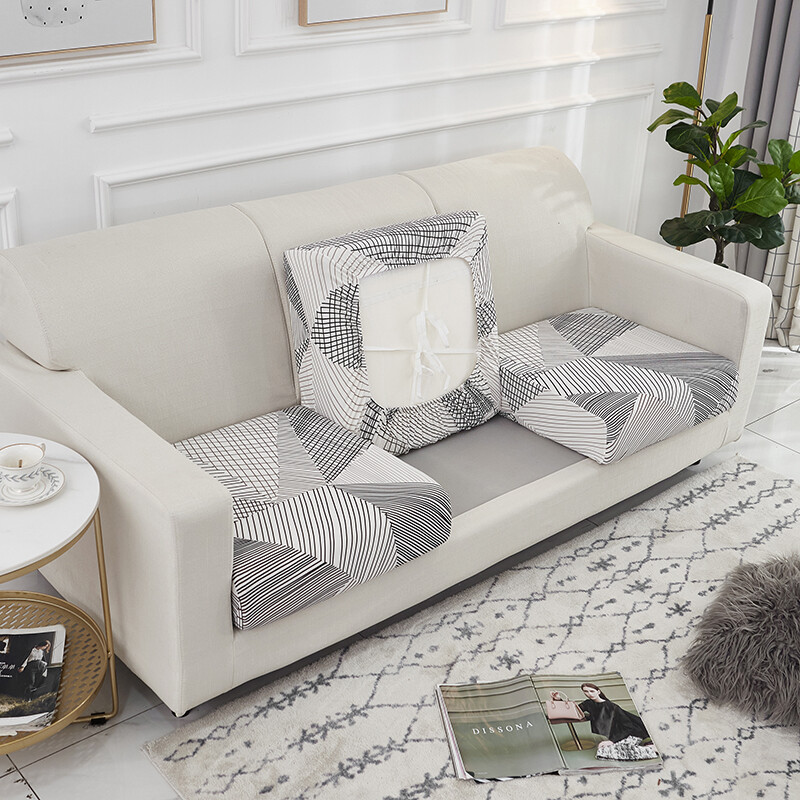 Bestenrose Nerw Jacquard Thick Sofa Cushion Cover Corner Sofa Seat Cushion Slipcover Elastic Solid Color Couch Cover Funiture Protector