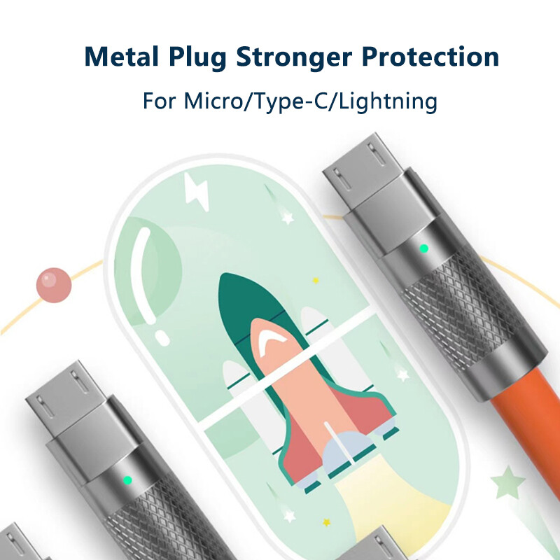 VAORLO Cáp USB Type C 120W Chính Hãng Cáp Sạc Nhanh Dữ Liệu Kim Loại Silicon Lỏng Dây Sạc Điện Thoại USB C Sạc Siêu Nhanh Cho Huawei Xiaomi Infinix OPPO