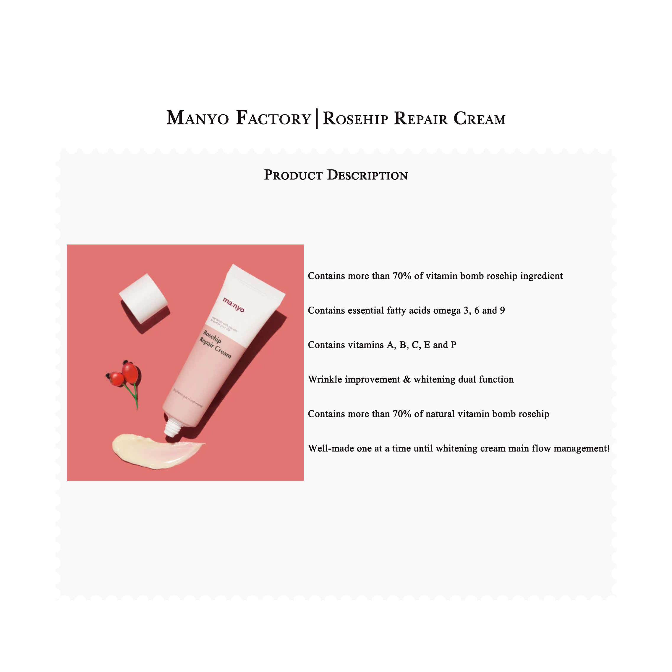 Manyo Factory | Rosehip Kem phục hồi (50ml)