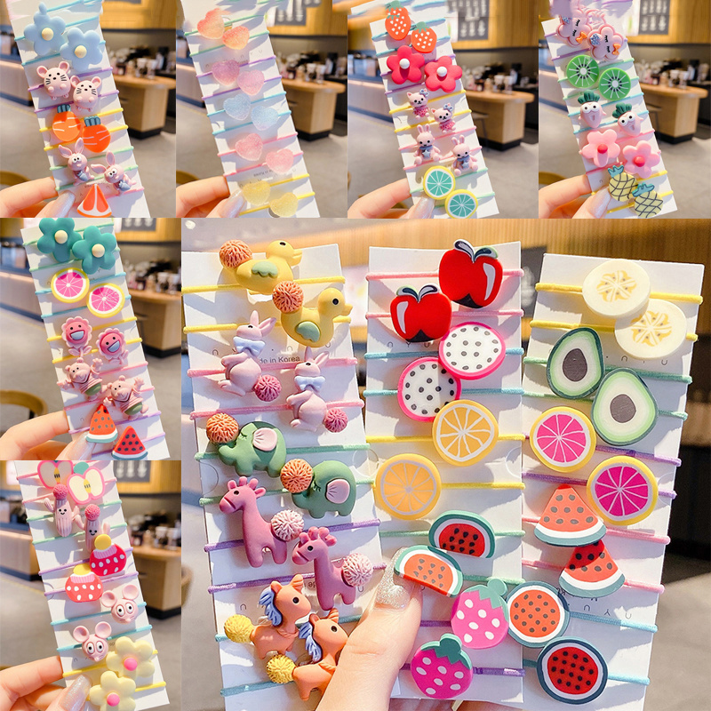 Set of 10 Cute Fruity Hairbands for Girls