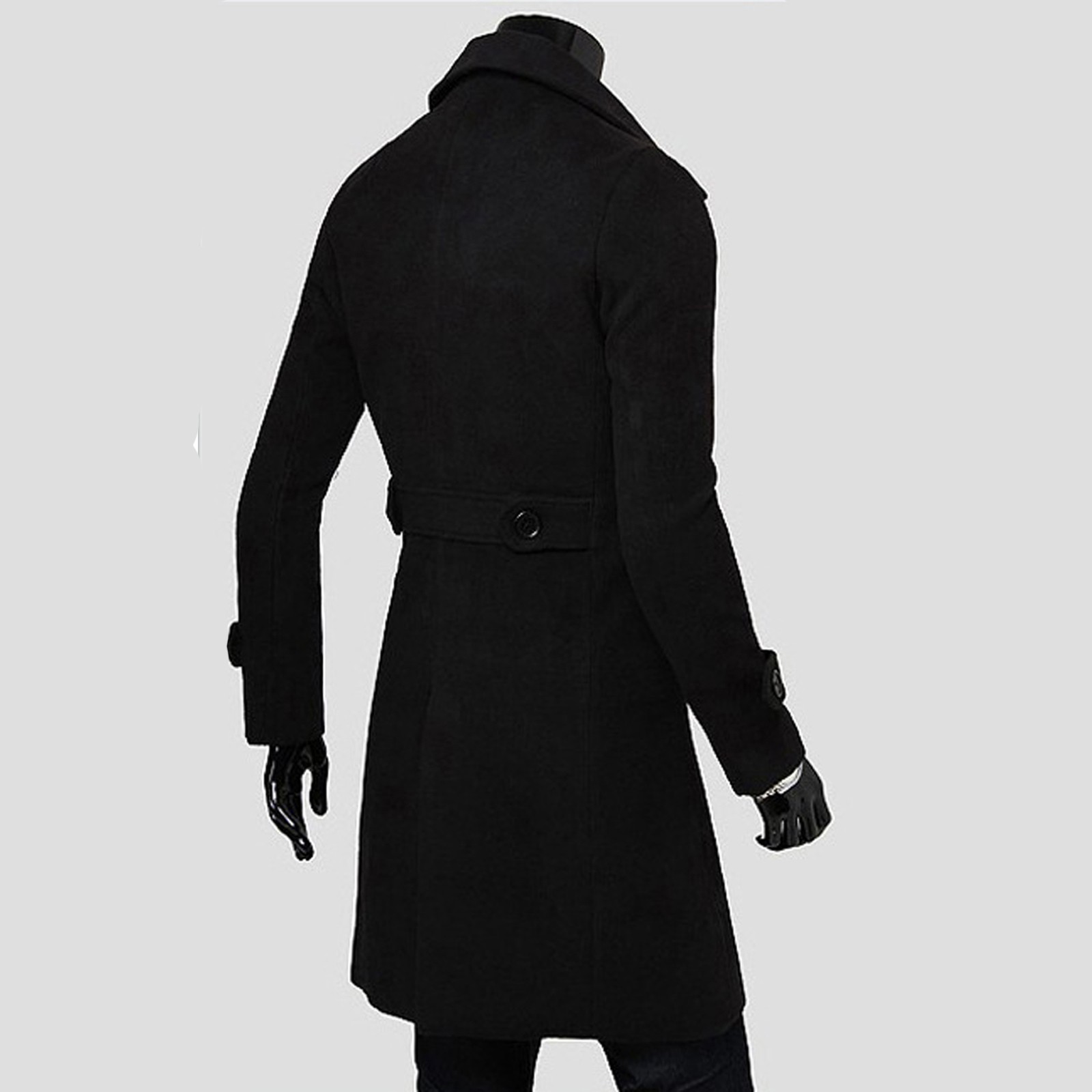Rainny Winter Men Slim Stylish Trench Coat Double Breasted Long Jacket