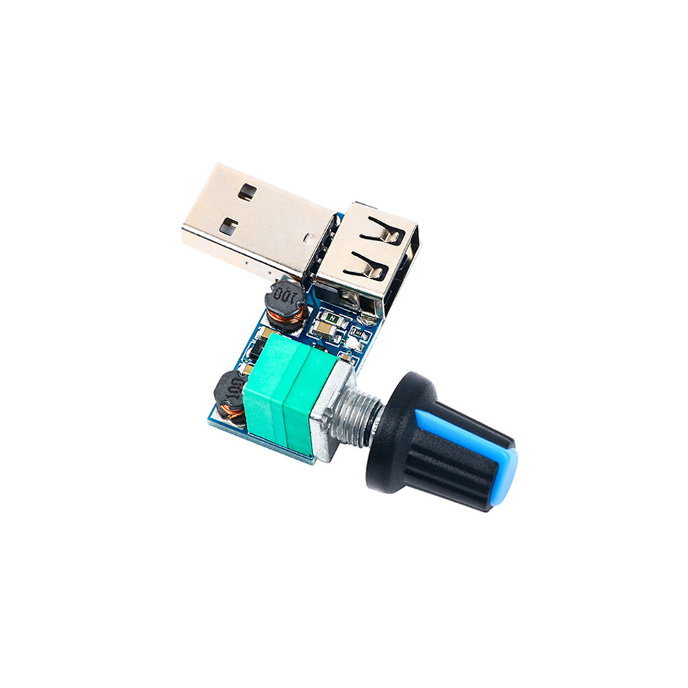 2 Chiếc Bộ Điều Khiển Tốc Độ Quạt USB DC 5V Mô Đun Điều Chỉnh Tốc Độ Vô Cấp Quạt Chiết Áp Điều Chỉnh Được Bảng Điều Khiển Tốc Độ Quạt