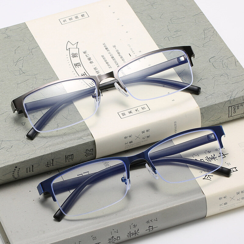 wgk fashion business half-rim glasses frame myopia glasses for men with prescription glasses for women