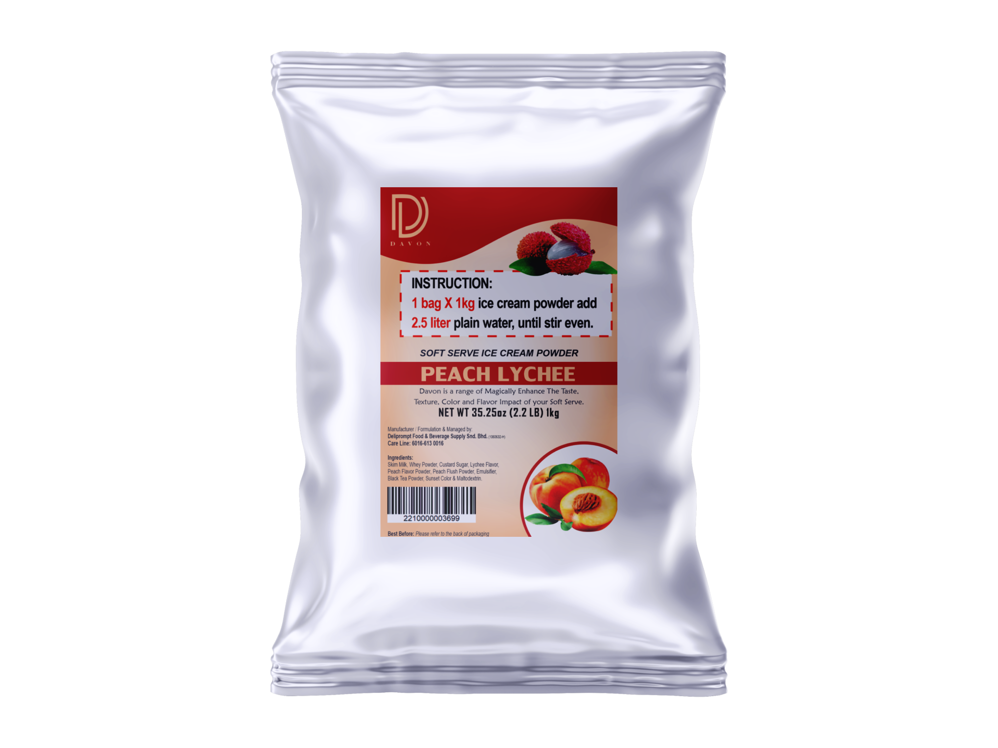 N3 Peach Lychee Soft Serve Ice Cream Powder Mix 1KG Lazada