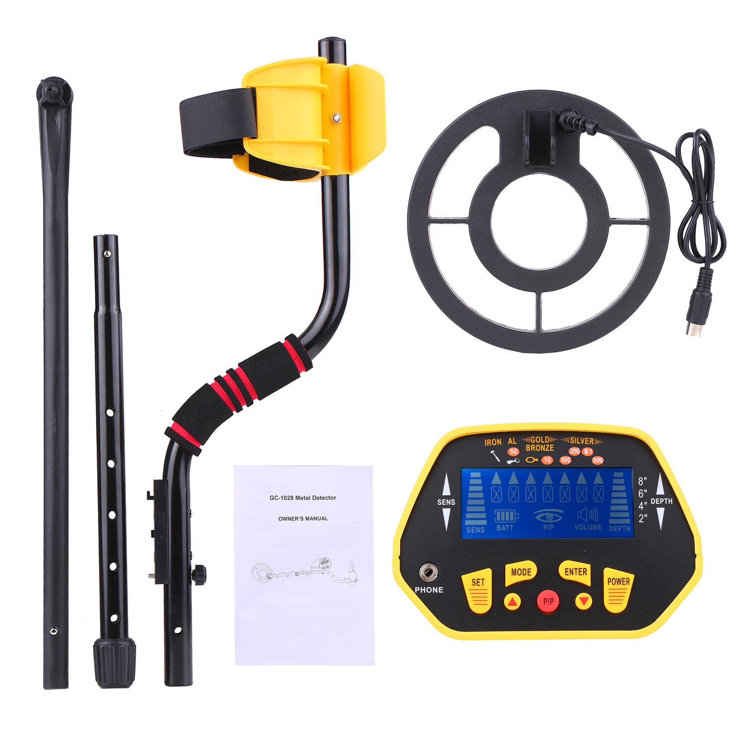 KKmoon Professional Metal Detector P/P Function Disc Mode High Sensitivity Adjustable Waterproof Metal Finder 7 Target Categories Underground Treasure Hunter LCD Display