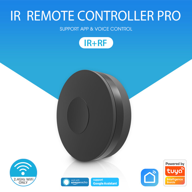 E Life Smart Store Tuya WiFi IR+RF Remote Control For Air Conditioner TV Smart Home Infrared Universal Remote Controller RF433Mhz IR Universal Remote For Curtain Fans Voice Control App Outdoor Remote Control For Alexa/Google Home