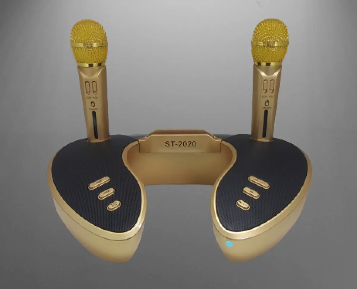 speaker with two microphones
