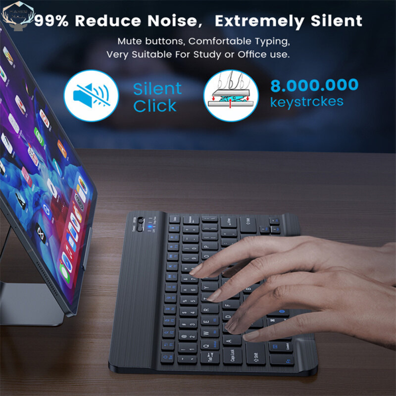 HK Mini Wireless Bluetooth-compatible Keyboard Mouse Set Rechargeable Compatible For Android Ios Windows