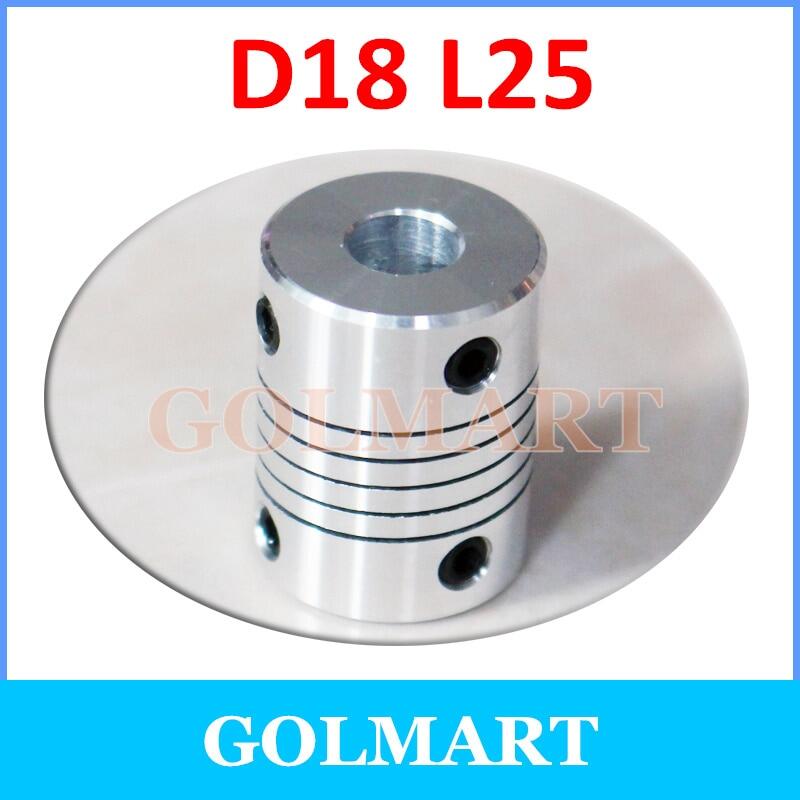 D18*l25 shaft coupling flexible 3/4/5/6/6.35/7/8/10 mm cnc motor coupler