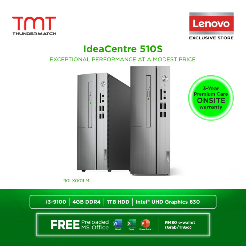 Lenovo IdeaCentre 510s-07ICB 90LX001LMI ( i3-9100, 4GB D4,1TB HDD, Intel Share, OPI Microsoft Office Home and Student) Malaysia