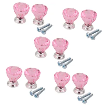 Blesiya 10pieces Diamond Shape Crystal Glass Cabinet Drawer Pull