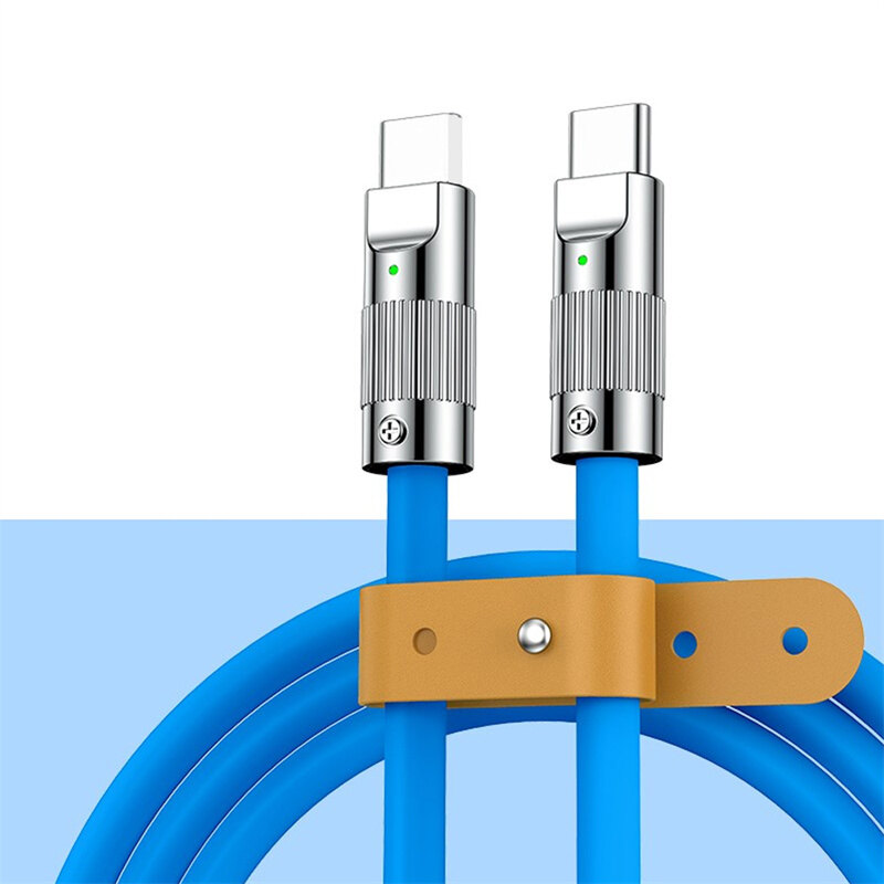 1.5m 6a pd super fast charge type c liquid silicone cable quick charge usb cable usb c to c charger cable