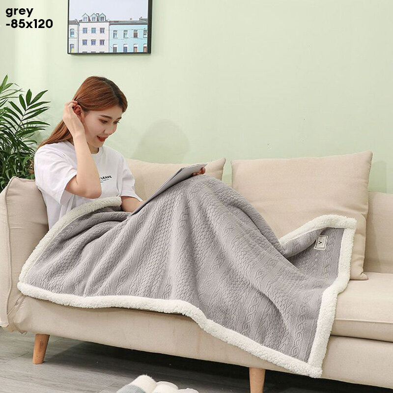 Flannel double leg cover small blanket autumn winter office student nap shawl blanket wearable cape shawl
