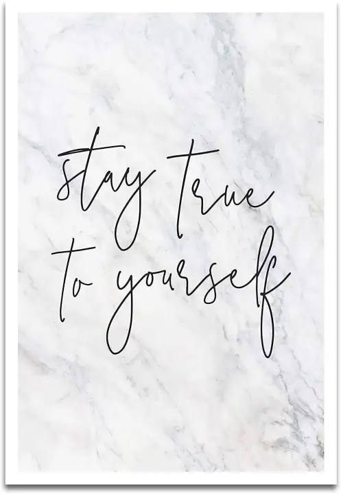 Stay True Modern Typography Art Print Motivational Quotes Canvas Painting Poster Print Black Gift Idea Lazada Singapore