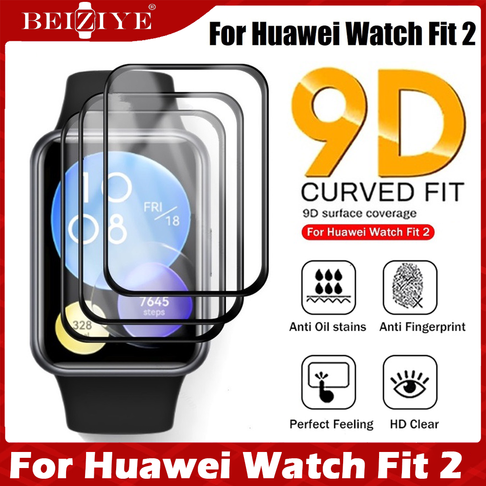 Bảo vệ màn hình mềm cong 9D cho For Huawei Watch Fit 2 Bảo vệ màn hình Full Cover Bảo vệ Phim chống cháy nổ Chống trầy xước cho Đồng hồ thông minh For Huawei Fit2 Bảo vệ toàn màn hình Phụ kiện bao phim