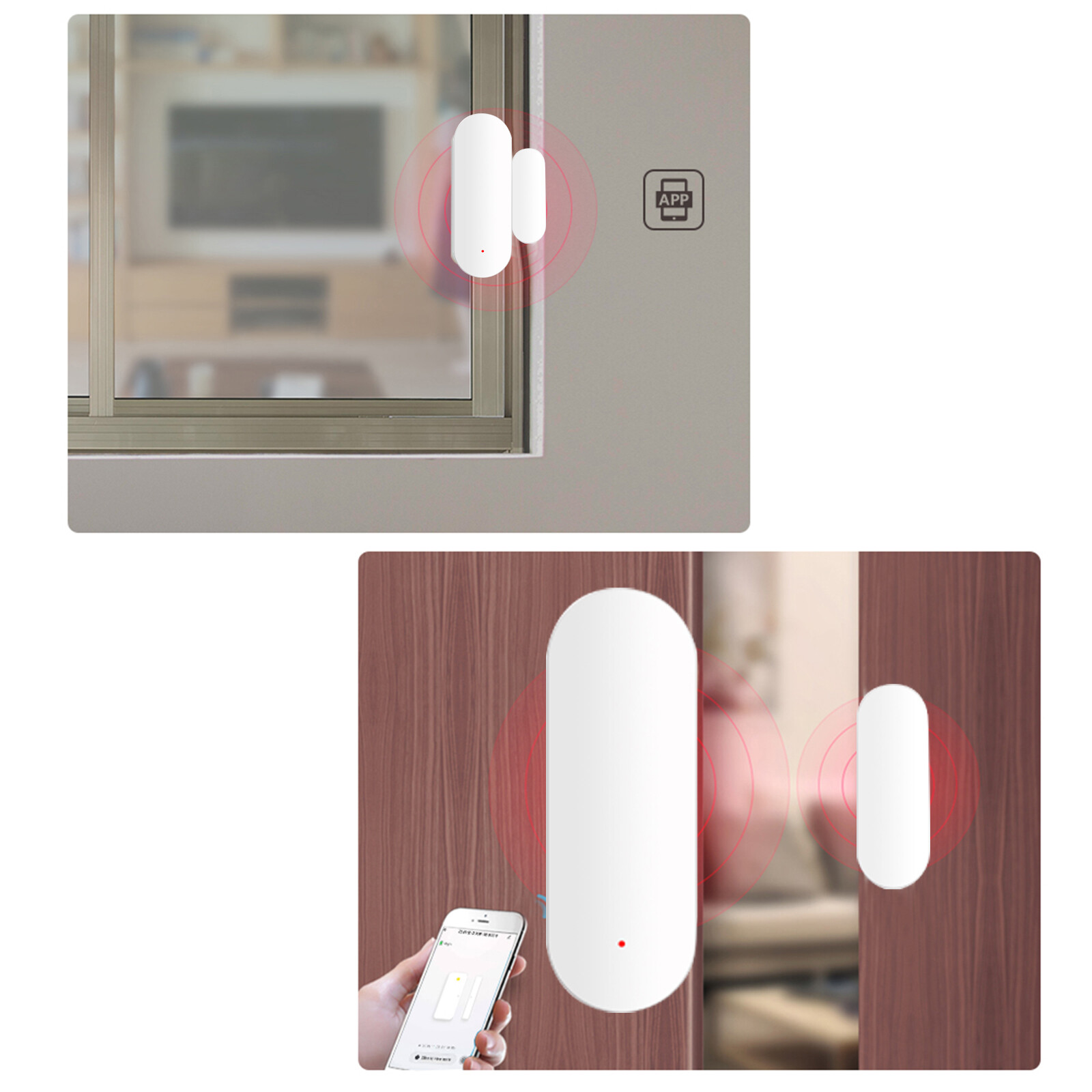 KKmoon Cảm Biến Cửa Thông Minh Zigbee Thiết Bị Dò Mở/Đóng Cửa Điều Khiển Ứng Dụng Tuya Công Tắc Điều Khiển Từ Tính Cảm Biến Cửa Sổ Báo Động An Ninh Nhà Thông Minh