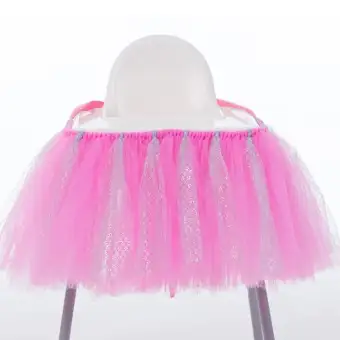 Ready Made 100 Cm 35cm Tutu Baby High Chair Table Skirt Fabric Tutu Dress For Birthday Decorration Toys For Girls