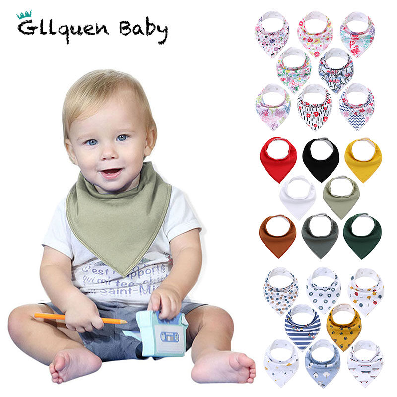 8แพ็คผ้าพันคอผ้าพันคอ Drool Bibs อินทรีย์ดูดซับนุ่มผ้าฝ้าย Drool