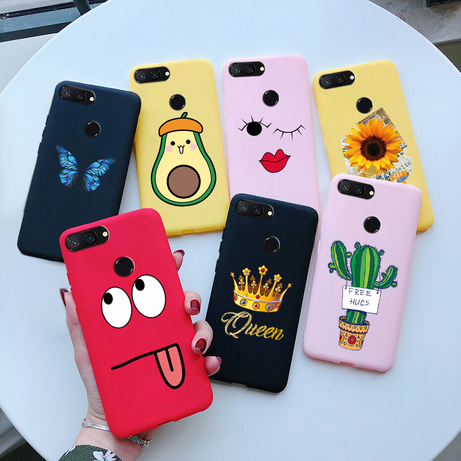 For Xiaomi Mi 8 Lite (6.26 ) Phone Case Cute Cartoon Matte Soft Silicone Cover Casing For Xiaomi Mi 8Lite Case
