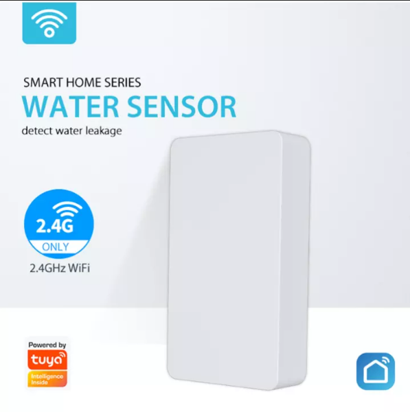 Smart Water Leak Flood Alarm Sensor Home Security System Works With Tuya Smart Life