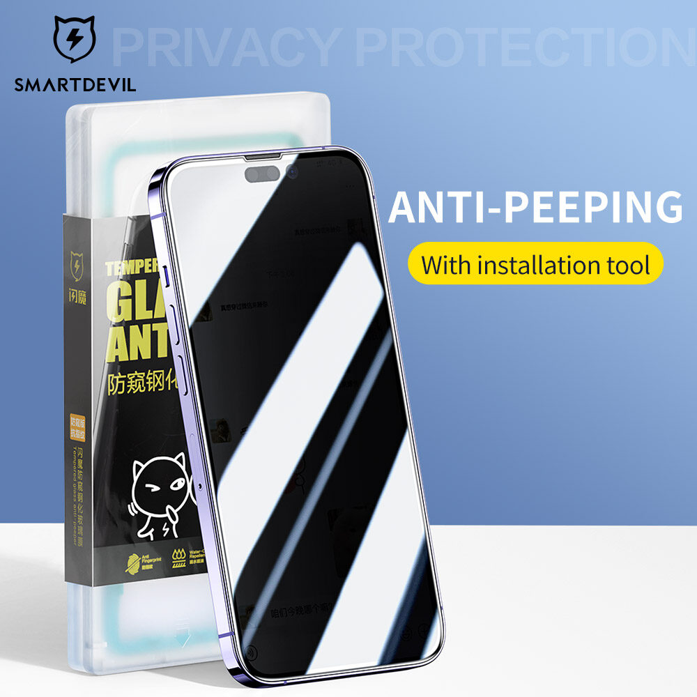 SmartDevil Privacy Screen Protector For iPhone 17 Pro max iPhone 16 Pro max iPhone 14 Pro max iPhone 14 Pro iPhone 14 Plus iPhone 13 Pro max 13 Pro iPhone 16 plus iPhone air 16e 17e Tempered Glass Film Privacy Film Anti-peeping Anti-fingerprint