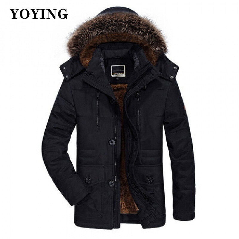 Winter Jacket Men Plus Size 5XL 6XL Cotton Padded Warm Parka Coat Casual Faux Fur Hooded Fleece Long Male Jacket Windbreaker Men YCYING